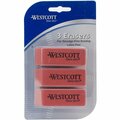 Westcott Clauss Pink Pearl Pencil Eraser, 3PK 14613